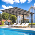 AECOJOY 14' x 10' Gazebo for Patio, Hard Top Lean to Gazebo Pergola Carport