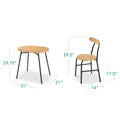 Best Choice Products 3 Piece Modern Oval Dining Table Set, Small Kitchen Dinette W/ 2 Chairs Black/Black