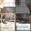 AECOJOY 10' x 10' Outdoor Wooden Gazebo, Patio Lean to Hardtop Pergolas and Gazebos