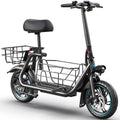 KEESTP Electric Bike with Basket for Pet, 3 Riding Modes Foldable Electric Scooter for Adults - up to 20 Miles 18.6MPH
