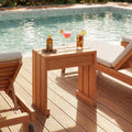 Tangkula Small Wood Outdoor Bench | Patio Backless Bench with Solid Wooden Frame