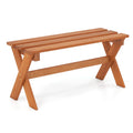 Tangkula Outdoor Wood Bench Backless Patio Dining Bench(1/2)