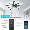 Garwarm Dimmable Ceiling Fan with Light and Remote Control, 27" Small Flush Mounted Ceiling Fan