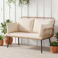Tangkula PE Rattan Patio Wicker Loveseat
