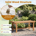Tangkula 41.5" Patio Backless Bench with Slatted Seat