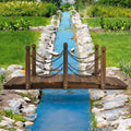 5ft Rustic Wooden Garden Bridge with Railings - Sturdy Fir Footbridge, Weather - Resistant Outdoor Walkway for Weddings, Home Decor, and Gardens, Supports up to 500 lb, Natural Brown Finish