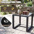 Tangkula 5 Pieces Wicker Patio Conversation Set 2-Person Small Balcony Furniture Seating Set