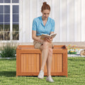 Tangkula 3-in-1 52 Gallon Wood Outdoor Storage Box