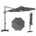 Tangkula 10ft Patio Umbrella 35 LED Lights Aluminum Pole 360 Degree Rotation