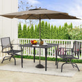 AECOJOY 3 Pieces Patio Dining Set, , Outdoor Furniture with 2 Rocking Patio Chairs and 1 Square Patio Metal Table