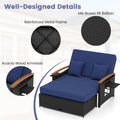 Tangkula Patio Rattan Daybed with 4-Level Adjustable Backrest