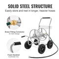 VEVOR Hose Reel Cart, Hold up to 250 Ft of 5/8 Hose, Garden Water Hose Carts Mobile Tools with 4 Wheels, Heavy Duty Powder - Coated Steel Outdoor Planting with Storage Basket, for Garden, Yard, Lawn