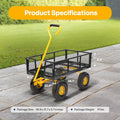 SPECSTAR Mesh Steel Garden Cart 880 lb Capacity, 38" x 21" Folding Utility Wagon with 10 in Wheels