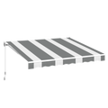 AECOJOY 10'×8' Manual Retractable Awning Sun Shade, Patio Awning Canopy