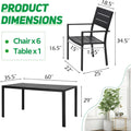 AECOJOY 7-Piece Aluminum Outdoor Dining Set, Patio Table and Stackable Chairs Set for 6