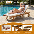 Tangkula Folding Lounge Chairs Outdoor Set of 1/2 Patio Eucalyptus Wood Chaise Lounge