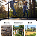 MARNUR 8FT Trampoline for Kids Trampoline with Enclosure Net, Ladder, Wind Stakes, Outdoor 330 lb Weight Capacity