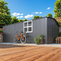 AECOJOY 16' x 12' Outdoor Storage Shed, Large 12x16 Metal Sheds with Windows, Utility  Tool Storage