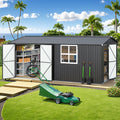 AECOJOY 16' x 12' Outdoor Storage Shed, Large 12x16 Metal Sheds with Windows, Utility  Tool Storage