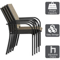 AECOJOY Patio Dining Chairs Set for 4, Stackable Textilene Patio Chairs