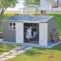 AECOJOY 12x10 FT Outdoor Storage Shed Metal, Large Garden Tool Sheds, Waterproof Steel Utility Storage Building