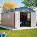AECOJOY 10x12 FT Large Metal Outdoor Storage Shed with Floor Frame, Heavy-Duty Storage Building with Diamond Roof