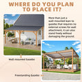 AECOJOY 16' x 10' Outdoor Wooden Gazebo, Patio Lean to Hardtop Pergolas and Gazebos