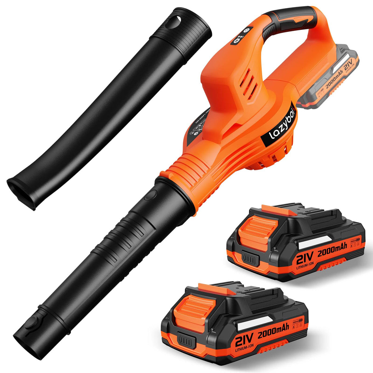 Leaf Blower Cordless with 2 Batteries and Charger, 150MPH Handheld Electric Speed Mode, 2.0Ah Battery Powered Blowers for Lawn Care, Patio, Blowing
