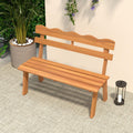 Tangkula 2 Person Patio Garden Bench with Waved Backrest and Slatted Seat