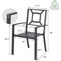 AECOJOY Metal Dining Chairs, Outdoor Patio Dining Chairs with Armrest