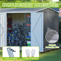 AECOJOY 12x8 Ft Outdoor Storage Shed, XL Heavy-Duty Steel Building with Window
