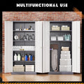 SOLAURA 71" Metal Garage Storage Cabinet with Locking Doors and Adjustable Shelves for Home, Office(Black)