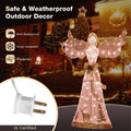 Tangkula 5 FT Lighted Christmas Angel, Outdoor Pre - lit 3D Glittered Angel with 100 Warm White Lights