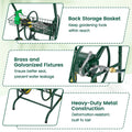 Garden Hose Reel Cart Holds 230FT of 5/8" Hose, Heavy - Duty Hose Cart with 2 Wheels & Storage Basket, Portable Water Hose Organizer for Yard