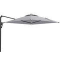AECOJOY 10FT Large Patio Umbrella with Solar Lights, Rectangle Wall Mounted Outdoor Patio Umbrella, Grey