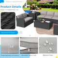 AECOJOY 7 PCS Outdoor Patio Furniture Sets with 2 Storage Boxes, Black & Grey
