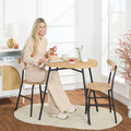 Best Choice Products 3 Piece Modern Oval Dining Table Set, Small Kitchen Dinette W/ 2 Chairs Black/Black