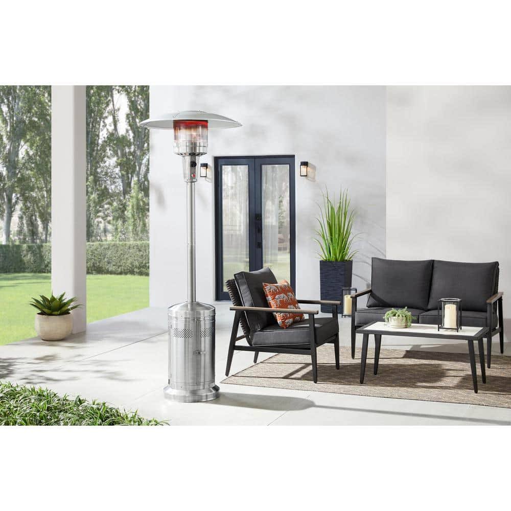 Hampton Bay 48000 BTU Stainless Steel Patio Heater, Silver