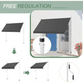 AECOJOY Manual Retractable Awning, 118" Non-Screw Outdoor Patio Awning, Dark Grey