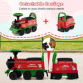 6V 2 - Seater Ride On Train with Detachable Carriage, Under - Seat Storage, Whistle & Flashing LED Lights, Trackless Electric Ride On Toy for Kids