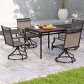 Outdoor Swivel Dining Chairs Set of 2/4 with Quick-Drying Fabric & Metal Frame, All-Weather Patio Chairs for Backyard Porch Lawn Garden