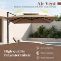Tangkula 10 FT Patio Cantilever Umbrella | Large Square Offset Hanging Umbrella w/ 360° Rotation