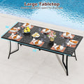 Tangkula 9 Piece Outdoor Dining Set 76” Rectangular Patio Table