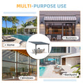 AECOJOY 12x10 Outdoor Hardtop Gazebo Adjustable Height (6.5-9.8Ft) Pergola for Patio