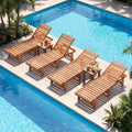Tangkula Solid Wood Patio Chaise Lounge with 5-Level Adjustable Backrest (1/2)