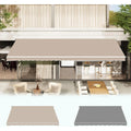 AECOJOY Retractable Awning Replacement, Sunshade Canopy for Patio Outdoor Awning (Without Frame), 280g/㎡ Polyester Fabric Cover