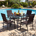 Tangkula 5 Pieces Patio Dining Set for 4 with Umbrella Hole