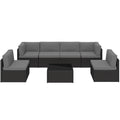 AECOJOY 7 Piece Outdoor Patio Furniture Set, Black & Dark Gray