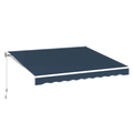 AECOJOY 8.2'×6.5' Manual Retractable Awning Sun Shade, Patio Awning Canopy