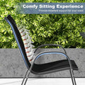 Set of 4 Outdoor Stackable Dining Chairs with Breathable Fabric, All Weather Patio Dining Chairs, 330LBS Heavy Duty Rustproof Steel Frame